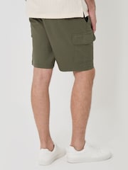 Threadbare Green Regular Fit Textured Cargo Shorts - Image 3 of 4