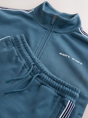Teal Blue Stripe Zip Up Joggers Set (3-16yrs) - Image 8 of 9