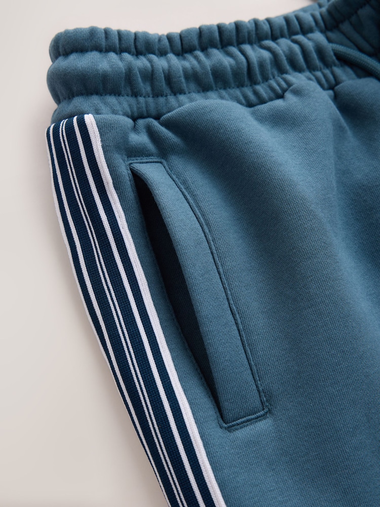 Teal Blue Stripe Zip Up Joggers Set (3-16yrs) - Image 9 of 9