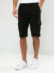 Threadbare Black Cargo Shorts - Image 1 of 4