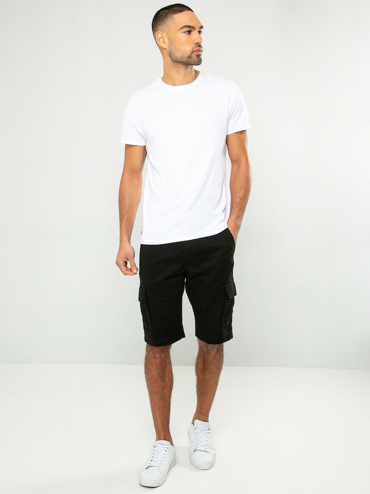 Threadbare Black Cargo Shorts - Image 4 of 4 Threadbare Black Cargo Shorts - Image 4 of 4