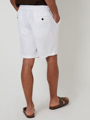 Threadbare White Linen Blend Shorts - Image 2 of 4