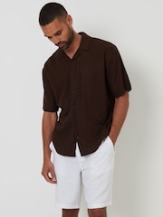 Threadbare White Linen Blend Shorts - Image 4 of 4