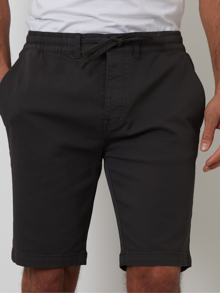 Threadbare Black Elasticated Waist Stretch Chino Shorts - Image 4 of 4