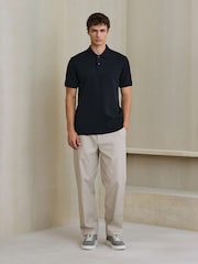 Negru - Tricouri polo Smart Texture cu croială clasică - Imaginea 2 din 8