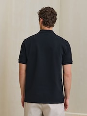 Negru - Tricouri polo Smart Texture cu croială clasică - Imaginea 4 din 8