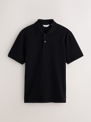Negru - Tricouri polo Smart Texture cu croială clasică - Imaginea 6 din 8