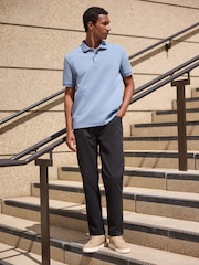 Albastru - Tricouri polo Smart Texture cu croială clasică - Imaginea 2 din 7