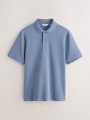 Albastru - Tricouri polo Smart Texture cu croială clasică - Imaginea 5 din 7