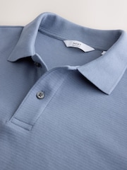 Albastru - Tricouri polo Smart Texture cu croială clasică - Imaginea 6 din 7