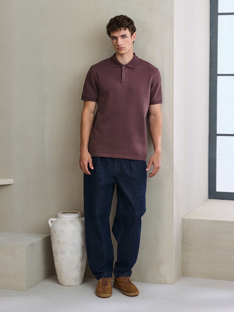 Mov lila - Tricouri polo Smart Texture cu croială clasică - Imaginea 2 din 7