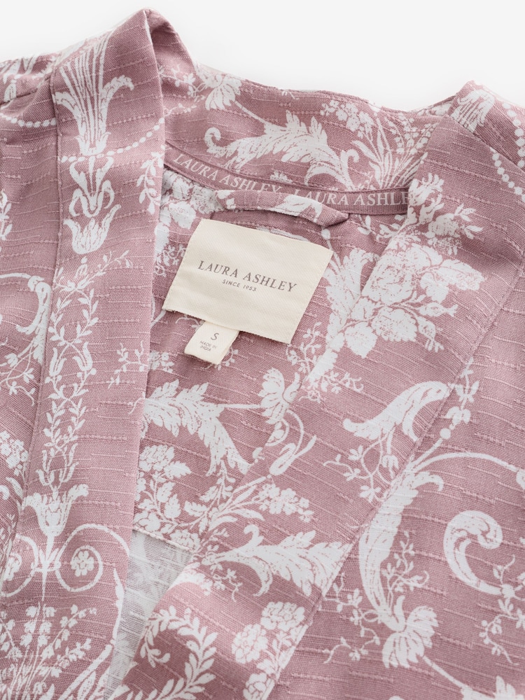 Laura Ashley Pink/Mink Josette Dressing Gown - Image 2 of 4
