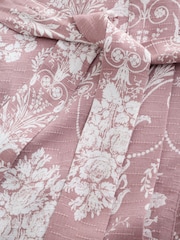 Laura Ashley Pink/Mink Josette Dressing Gown - Image 3 of 4