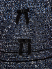 Love & Roses Navy Tailored Lurex Boucle Bow Mini Dress - Image 5 of 5