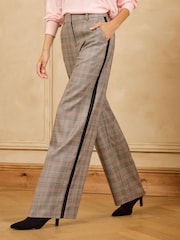 Love & Roses Grey Side Stripe Check Trousers - Image 1 of 5