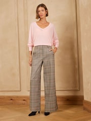 Love & Roses Grey Side Stripe Check Trousers - Image 4 of 5