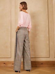 Love & Roses Grey Side Stripe Check Trousers - Image 5 of 5