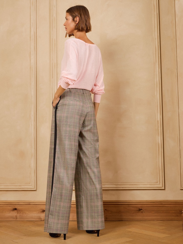 Love & Roses Grey Side Stripe Check Trousers - Image 5 of 5