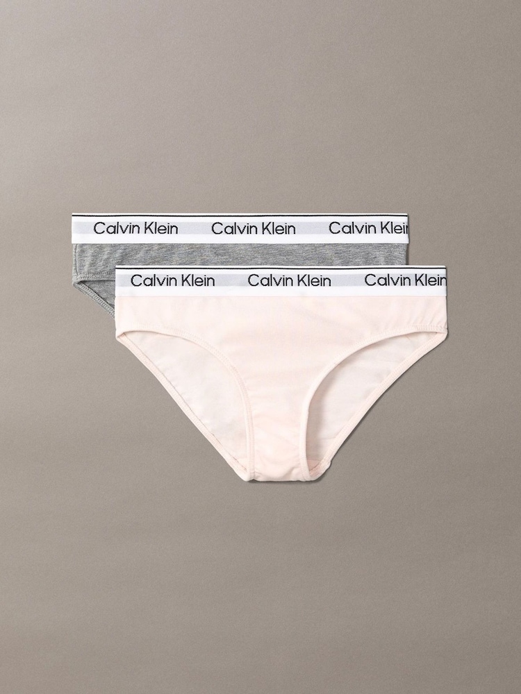 Calvin Klein Grey Modern Cotton Bikini Briefs 2 Pack - Image 1 of 1