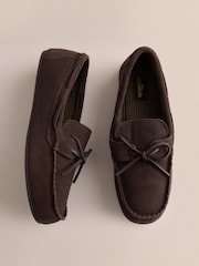 Brown Suede Bow Moccasins - Image 2 of 6