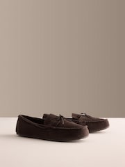 Brown Suede Bow Moccasins - Image 3 of 6