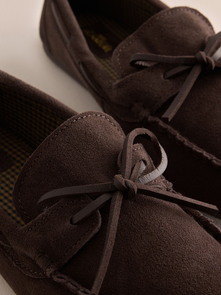 棕色 - Suede Bow Moccasins - 圖片 2，共 4