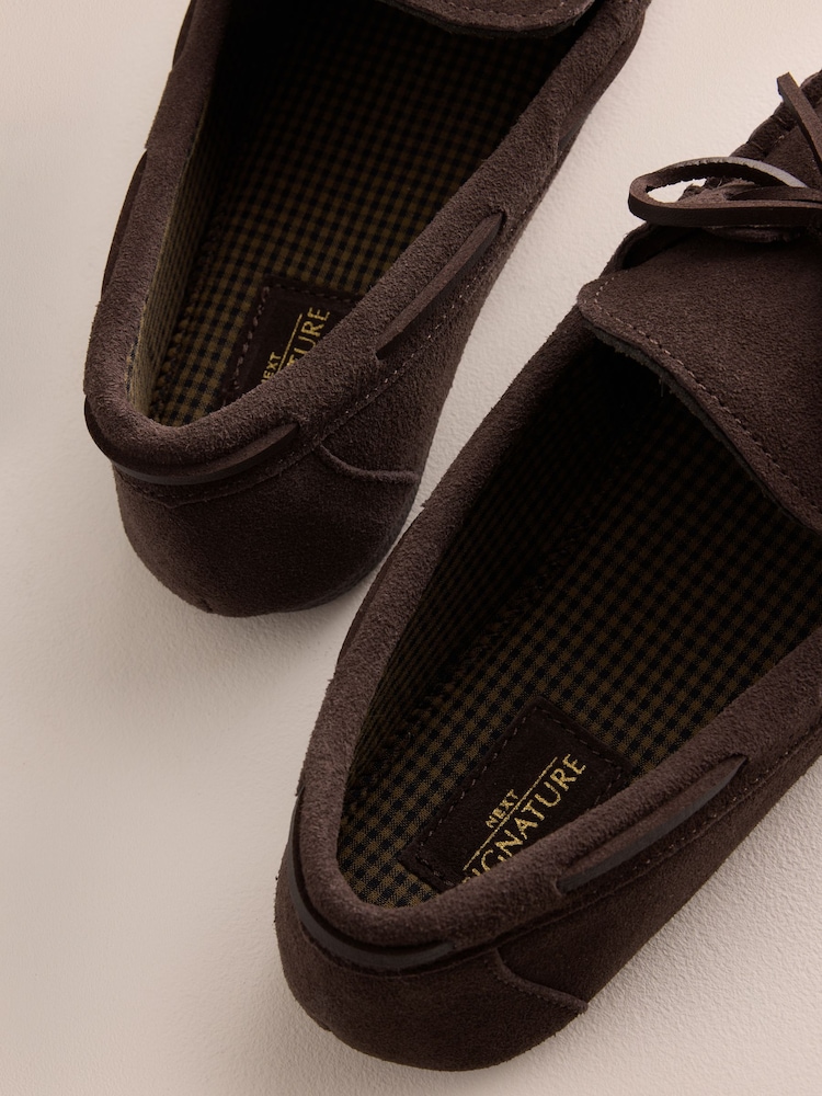 Brown Suede Bow Moccasins - Image 6 of 6 Brown Suede Bow Moccasins - Image 6 of 6