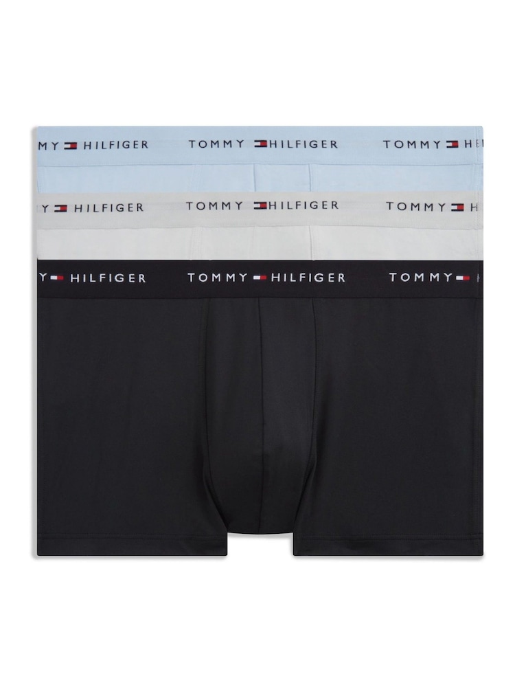 Tommy Hilfiger Blue Underwear Trunks 3 Pack - Image 1 of 6 Tommy Hilfiger Blue Underwear Trunks 3 Pack - Image 1 of 6