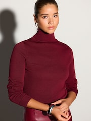 Burgundy Red Faux Leather Mix Tie Belt 2 in 1 Mini Dress - Image 5 of 8