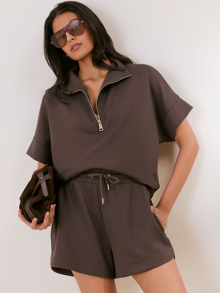 OSIA Brown Modal Shorts - Image 1 of 4 OSIA Brown Modal Shorts - Image 1 of 4