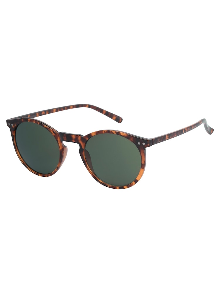 JACK & JONES Brown Round Tortoise Shell Sunglasses - Image 1 of 3