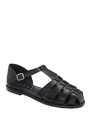 Ravel Black Leather Fisherman Sandals - Image 1 of 4