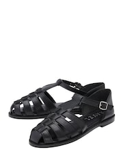 Ravel Black Leather Fisherman Sandals - Image 2 of 4