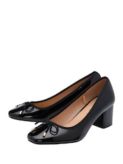 Ravel Black Block Heel Court Shoes - Image 2 of 4