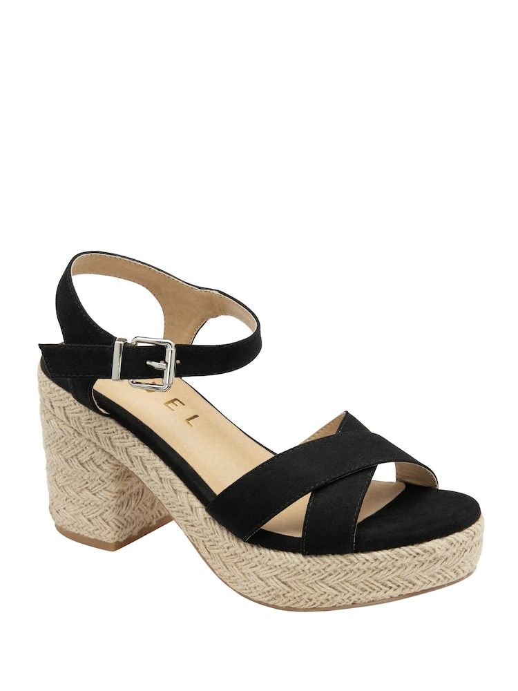 Ravel Black Block Heel Open-Toe Sandals - Image 1 of 4 Ravel Black Block Heel Open-Toe Sandals - Image 1 of 4