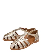 Ravel Gold Leather Fisherman Sandals - Image 2 of 4