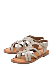 Ravel White Leather Flat Sandals - Image 2 of 4