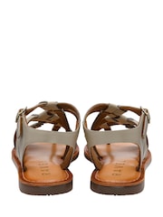 Ravel White Leather Flat Sandals - Image 3 of 4