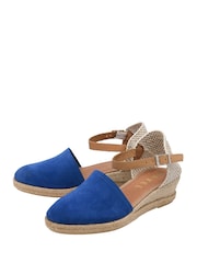 Ravel Blue Suede Espadrille Wedge Sandals - Image 2 of 4
