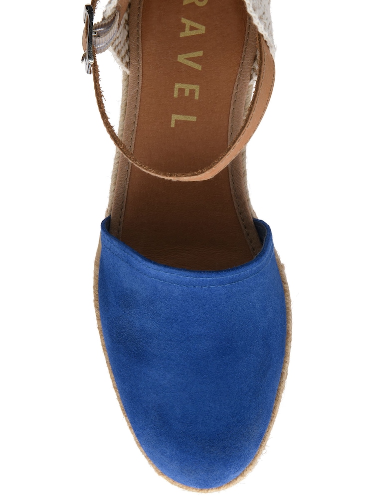 Ravel Blue Suede Espadrille Wedge Sandals - Image 4 of 4 Ravel Blue Suede Espadrille Wedge Sandals - Image 4 of 4