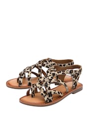 Ravel Animal Leather Flat Sandals - Image 2 of 4