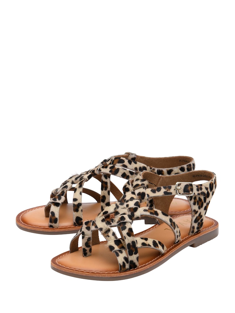 Ravel Animal Leather Flat Sandals - Image 2 of 4