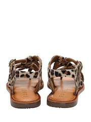 Ravel Animal Leather Flat Sandals - Image 3 of 4