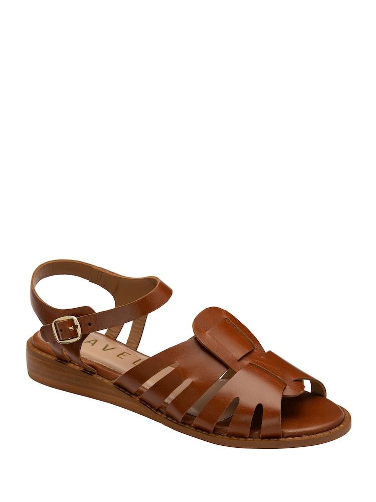 Ravel Brown Leather Slingback Sandals - Image 1 of 4