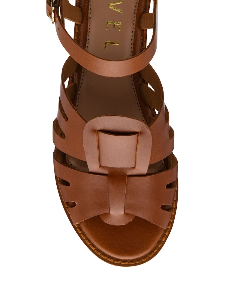 Ravel Brown Leather Slingback Sandals - Image 4 of 4