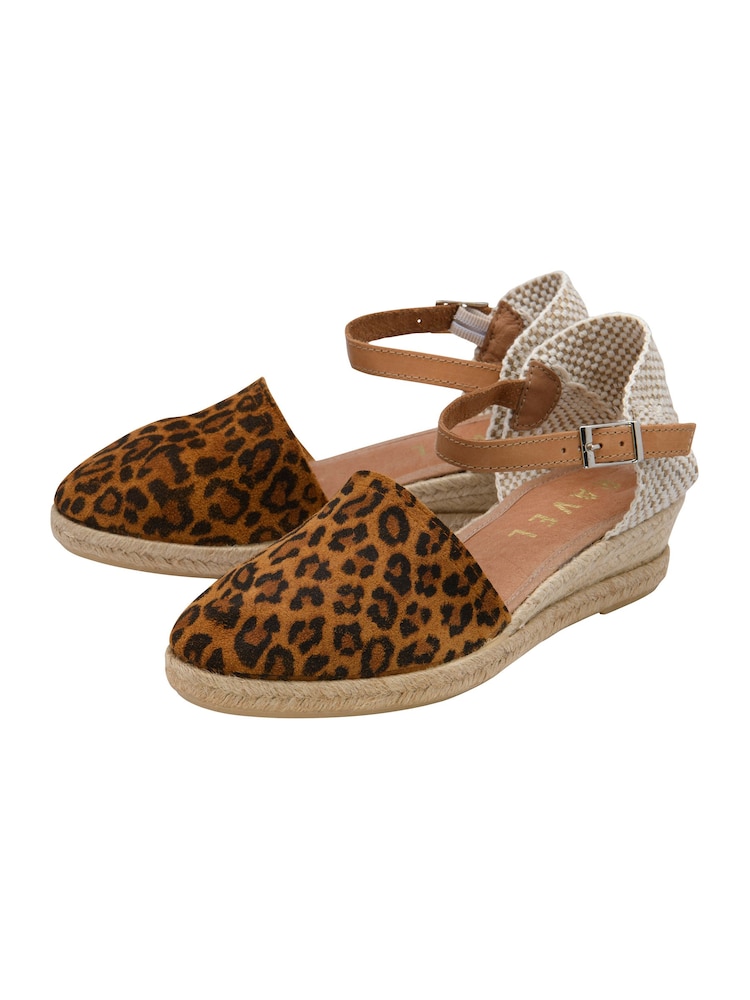 Ravel Animal Suede Espadrille Wedge Sandals - Image 2 of 4 Ravel Animal Suede Espadrille Wedge Sandals - Image 2 of 4