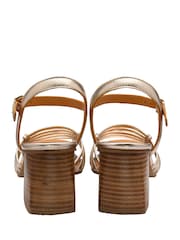Ravel Gold Leather Ankle Strap Sandals - Image 3 of 4