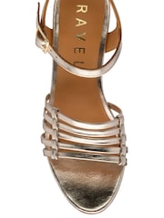 Ravel Gold Leather Ankle Strap Sandals - Image 4 of 4