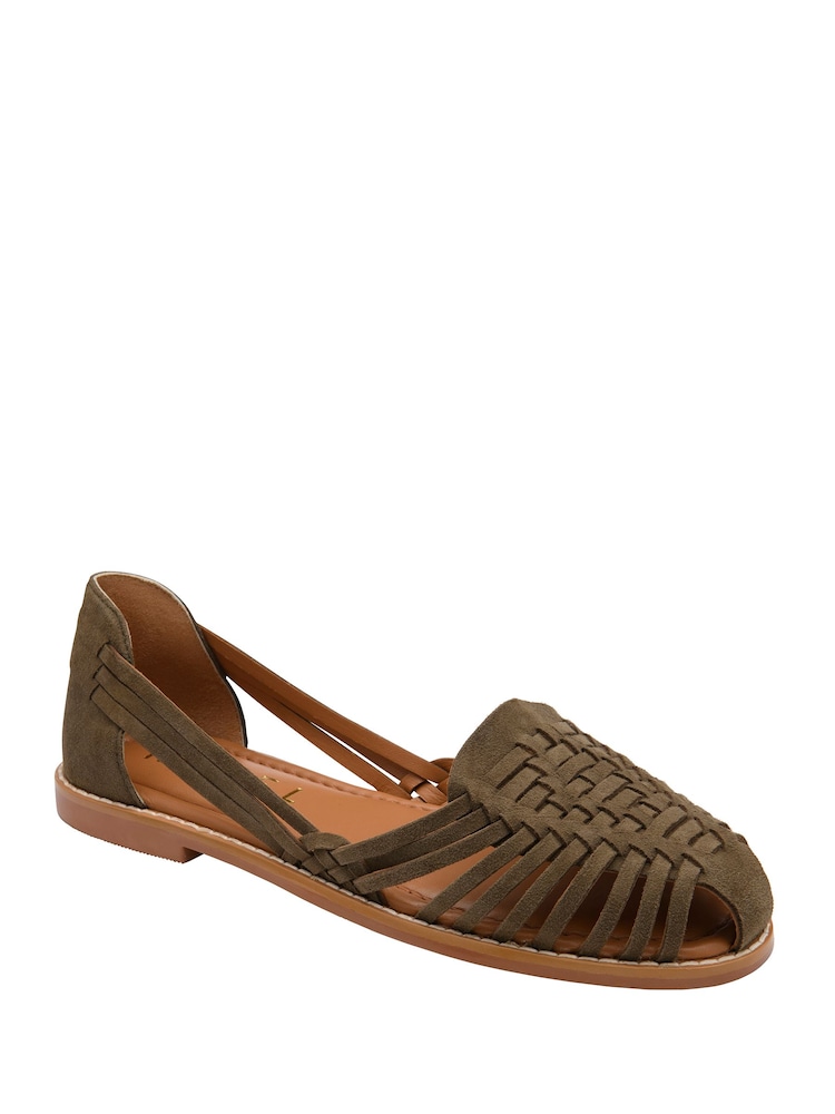 Ravel Green Leather Slip-On Sandals - Image 1 of 4
