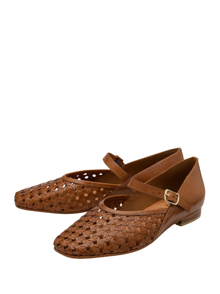 Ravel Brown Leather Flat Shoes - Image 2 of 4 Ravel Brown Leather Flat Shoes - Image 2 of 4